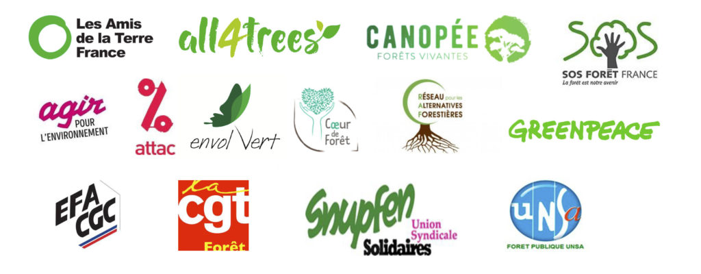 Logos signataires lettre ouverte forêt