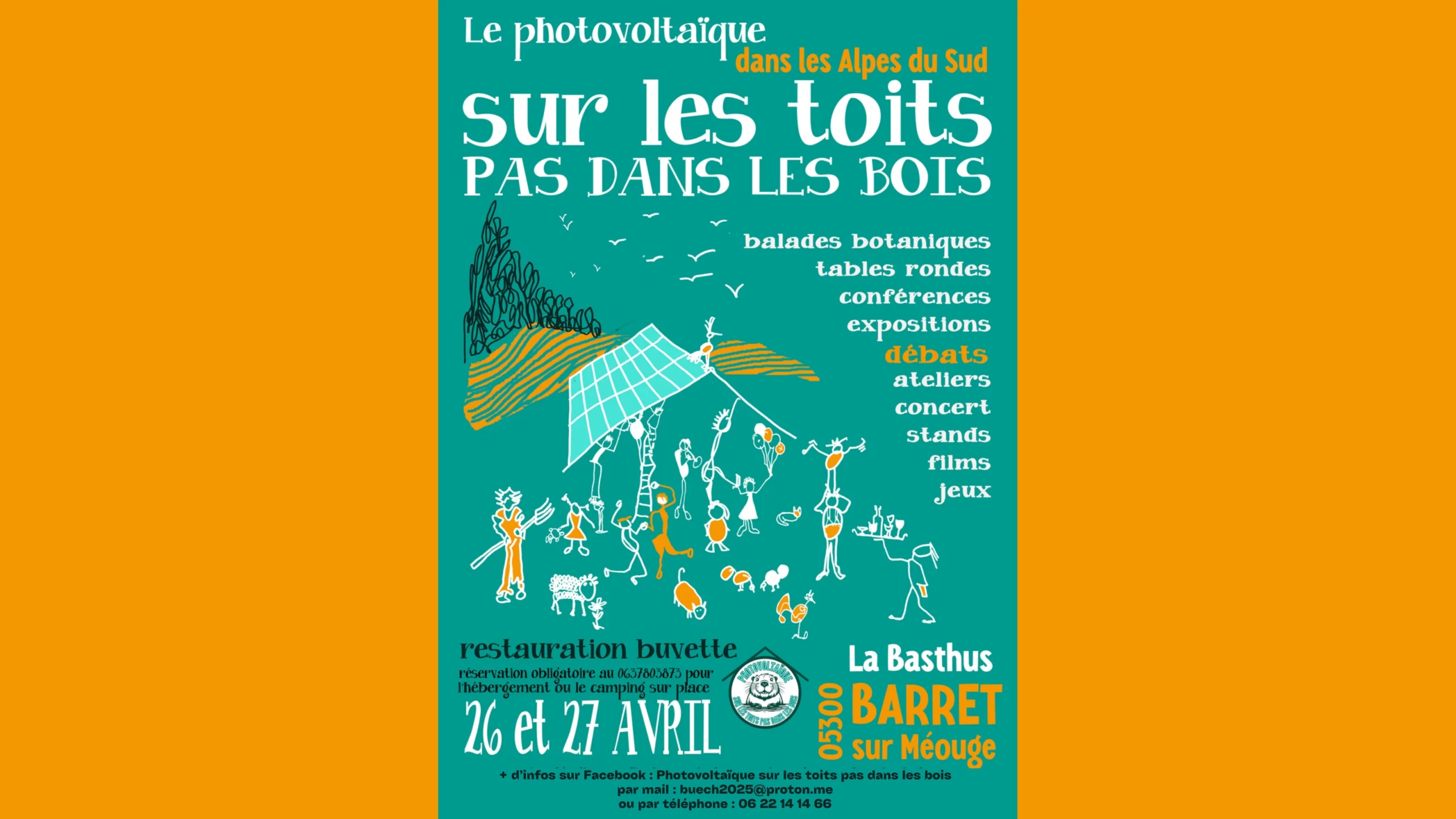 Affiche rassemblement photovoltaïque Alpes-du-Sud 26 et 27 avril 2025